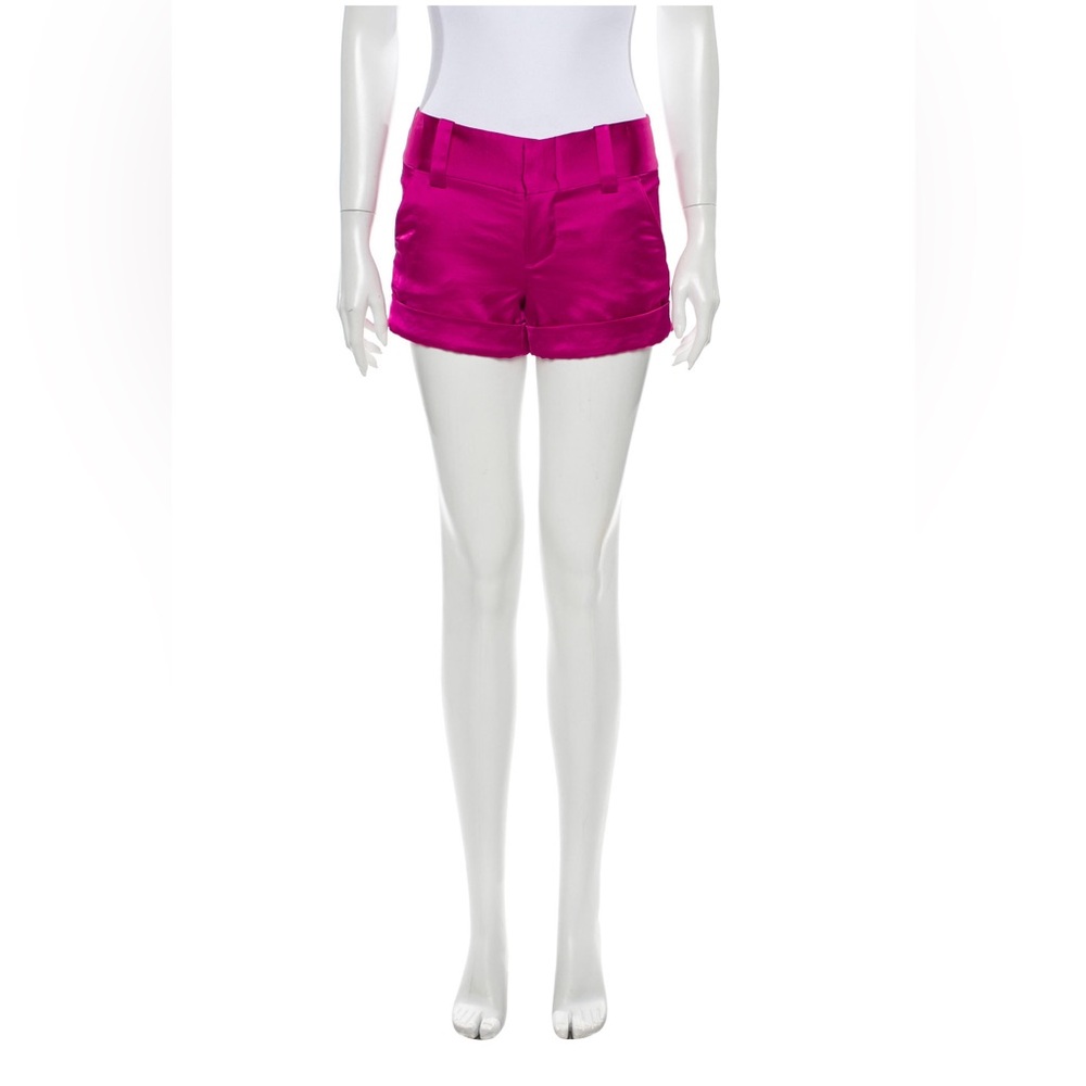 Alice + Olivia Hot Pink Satin Shorts